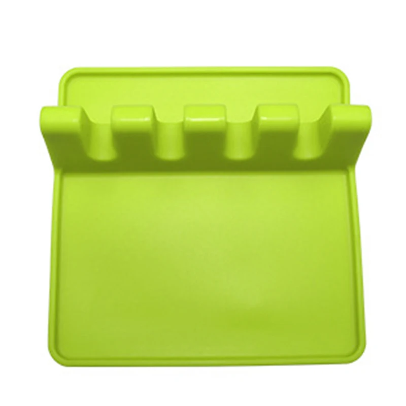 Kitchen Cooking Utensil Holder Silicone Utensil Rest Spoon Rest Utensil Spatula Holder Heat Resistant Cooking Tool Drop Ship - Цвет: Green