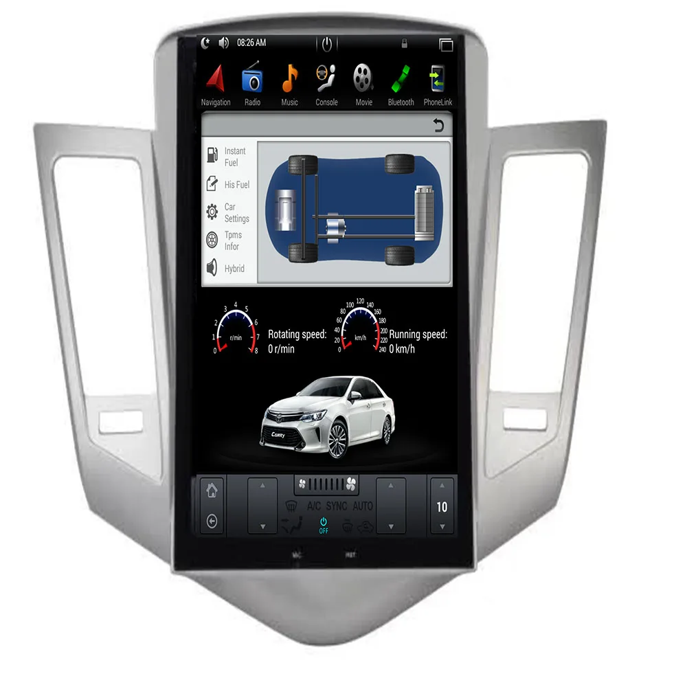 Best Tesla Style Android 9.0 Car Radio GPS Navigation DVD Player Stereo Headunit for Chevrolet Cruze 2009-2013 2 Din CarPlay OBD WIFI 3