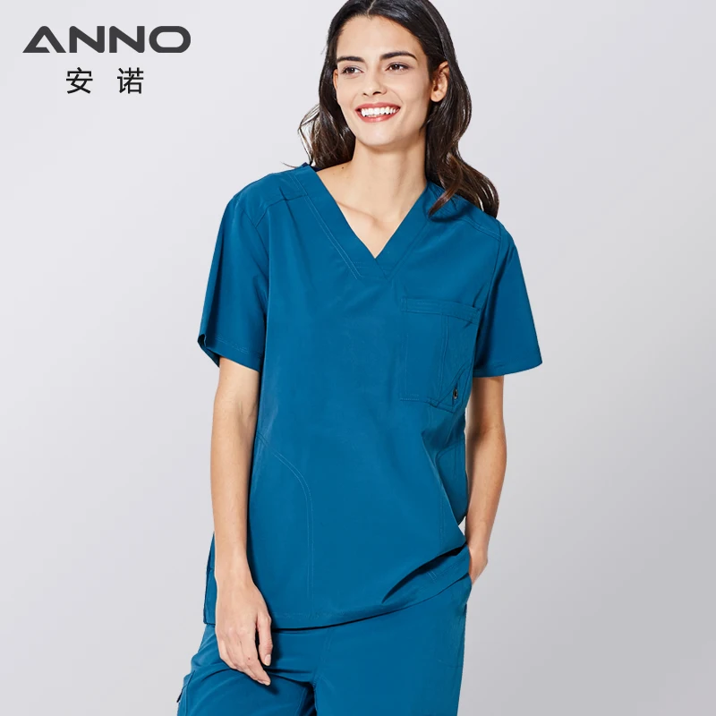 ANNO Nurse Uniform Non Stick Hair fabric Pet Hospital Clothes Medical Scrubs Set Doctor Suit Surgical Gown New Cloth