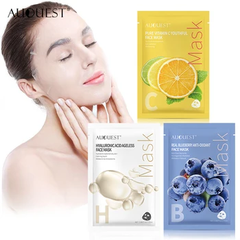 

AuQuest Skin Repair Mask Treatment Antioxidant Hyaluronic Acid Serum Blueberry & Vitamin Moisturizing Face Mask Beauty Skin Care