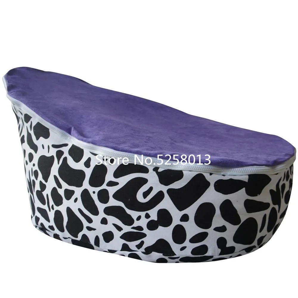 Корова фиолетовый чехол Детская сумка кресло, портативный младенческой beanbag малышей кровати