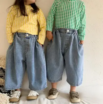 

2020 new arrival girls boys denim wide pants spring fashion kids jean pants 1-6t HJ403