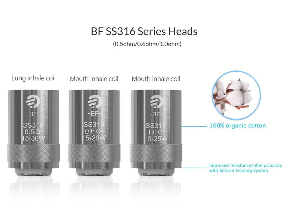 Испаритель bf ss316 0. Bf ss316. 25ohm. Испаритель - joyetech - bf ss316 0. Испаритель joyetech bf ego aio/cubis/cuboid mini.