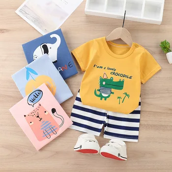 

2020 Toddler Baby Summer Boys Clothes 1 2 3 4 5 6 Years Short Sleeve T Shirt+shorts Girls Outfits Kids Clothing For Children Set