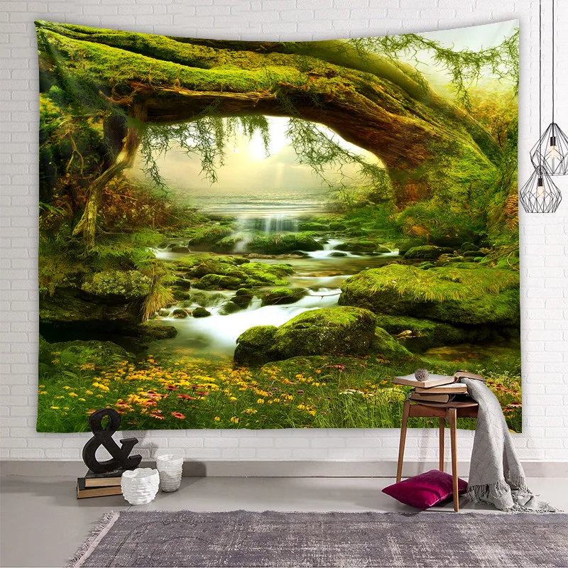 

Ins Sea Forest Ocean Scenery 3D Print Tree Lake Wall Tapestry Bedroom Simple Aesthetic Custom Wall Hanging Large Tapestry Luxury