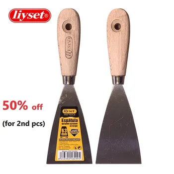 

Liyset Steel Plaster Shovel Putty Knife Paint Tool 1/2/3/4/5inch Filling Spatula Tang Scraper Wood Handle Wall Decoration Con