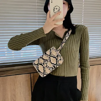 

Fashion Serpentine Pattern Women's Chest Bags 2020 Multifunction Lady Crossbody Messenger Purse Bag Female Casual Waist Handbag