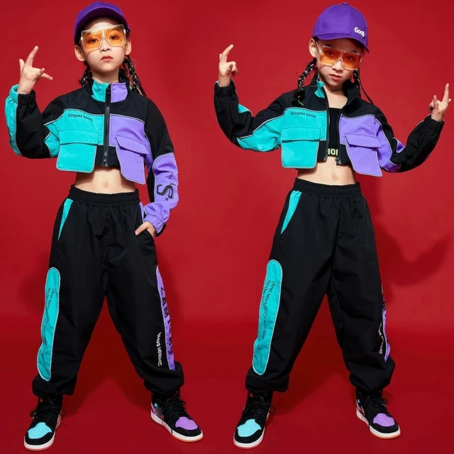 Concert Hip Hop Clothing Sweatshirt Pants Girls Cheerleader Jazz Dance wear  Costumes Kids Stage Ballroom Dancing Clothes Wear - Price history & Review, AliExpress Seller - LTB dance Store