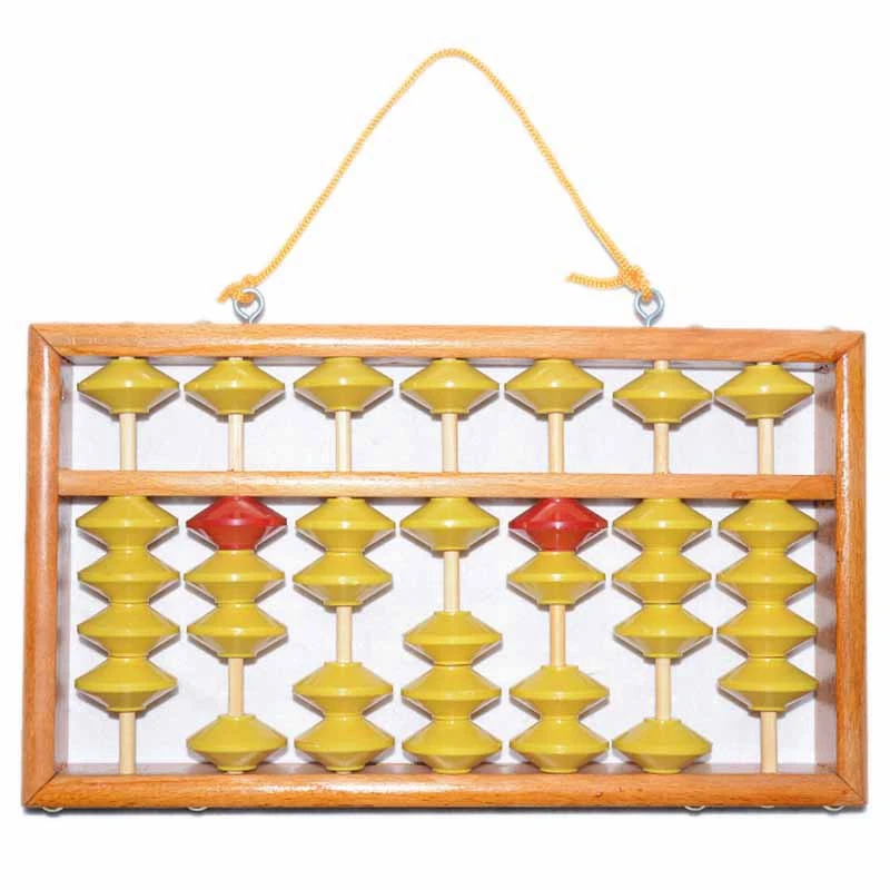 

7 Column Non-Slip Hanging Wooden Abacus Chinese Soroban Educational Tool Mathmetic Calculator for Student Teacher
