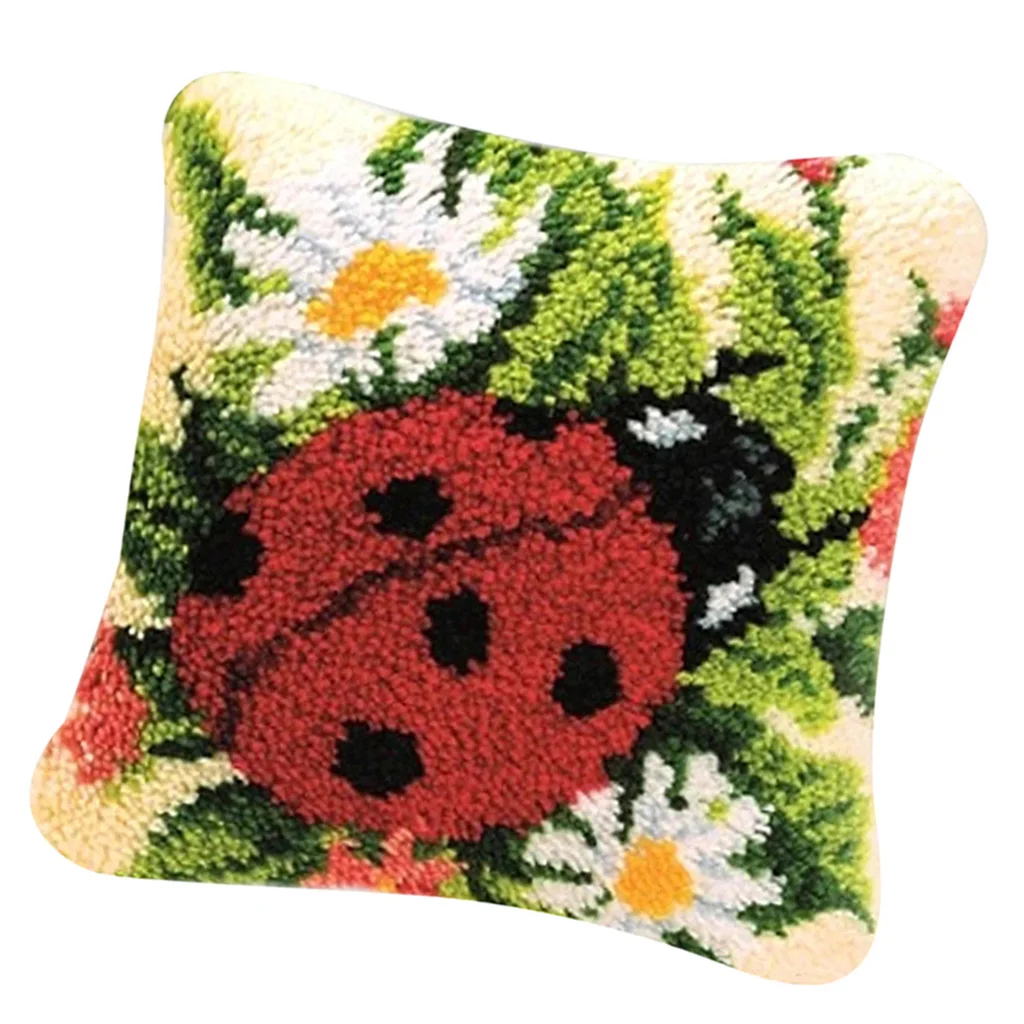 Latch Hook Kits for DIY Throw Rug Carpet Two Rabbits with Pattern Printed, Crochet Needlework Crafts for Kids and Adults
