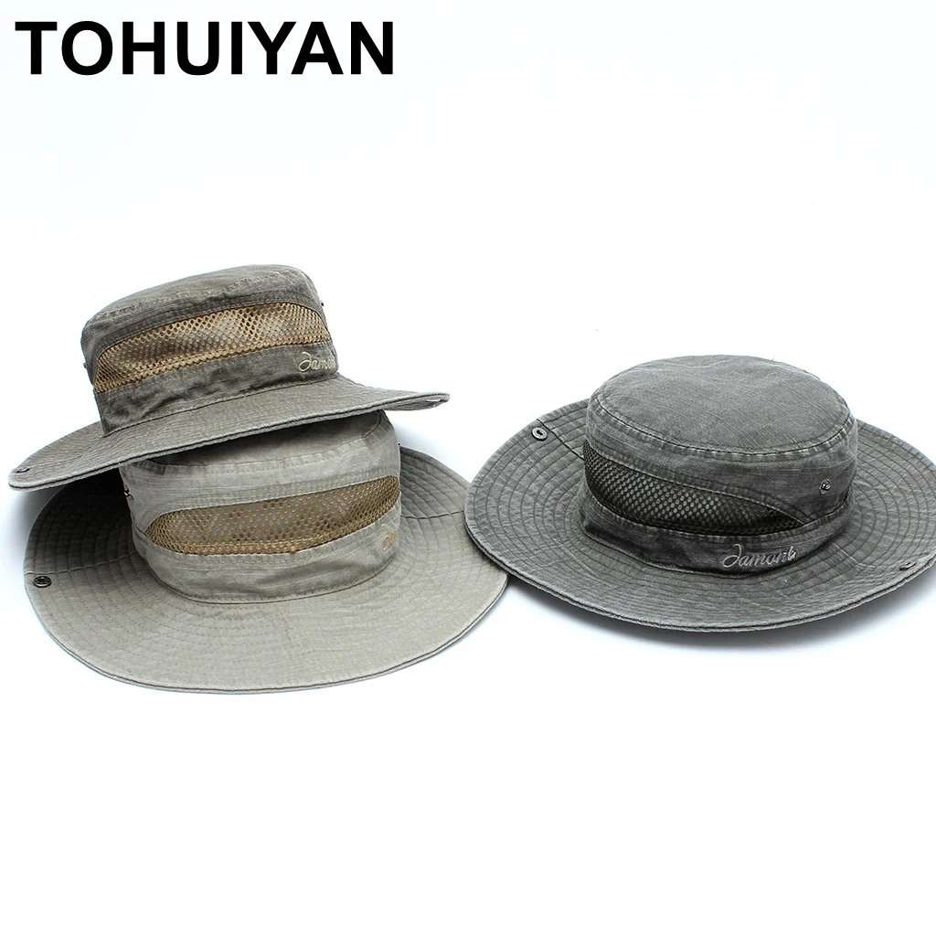 Панама TOHUIYAN Складная Мужская шляпа от солнца с широкими полями летняя осенняя |