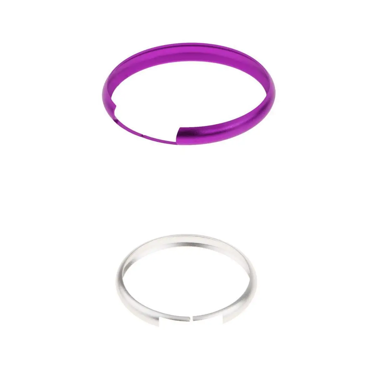 High quality SET OF 2 Sliver/Purple Alumnium Smart Key Fob Ring Rim Trim Cover Replacement For Mini Cooper