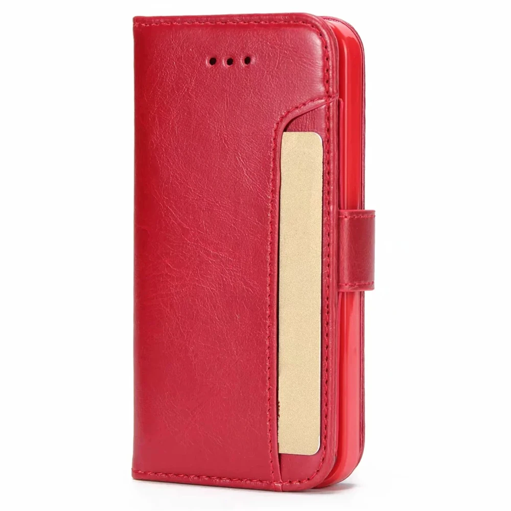 NFH искусственная кожа Crazy Horse чехол для iPhone 5 5S 5SE 360 Защитный флип-чехол-бумажник с отделениями чехол с подставкой, с отделением для карточек на 5S 5 SE силиконовый корпус