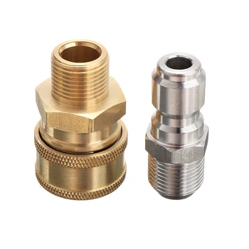 

Mayitr 2Pcs 3/8" Quick Release Connector to 3/8" M Pressure Washer Adapter Coupling For Garden Irrigation Tool