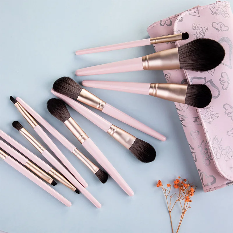 Набор кистей для макияжа 2 розовый полный набор косметических инструментов для начинающих