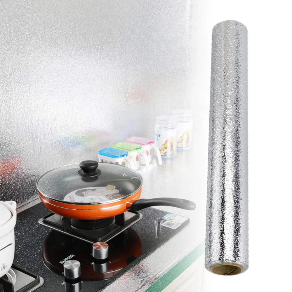 Kitchen Oil proof Waterproof Sticker Aluminum Foil Heat resistant
