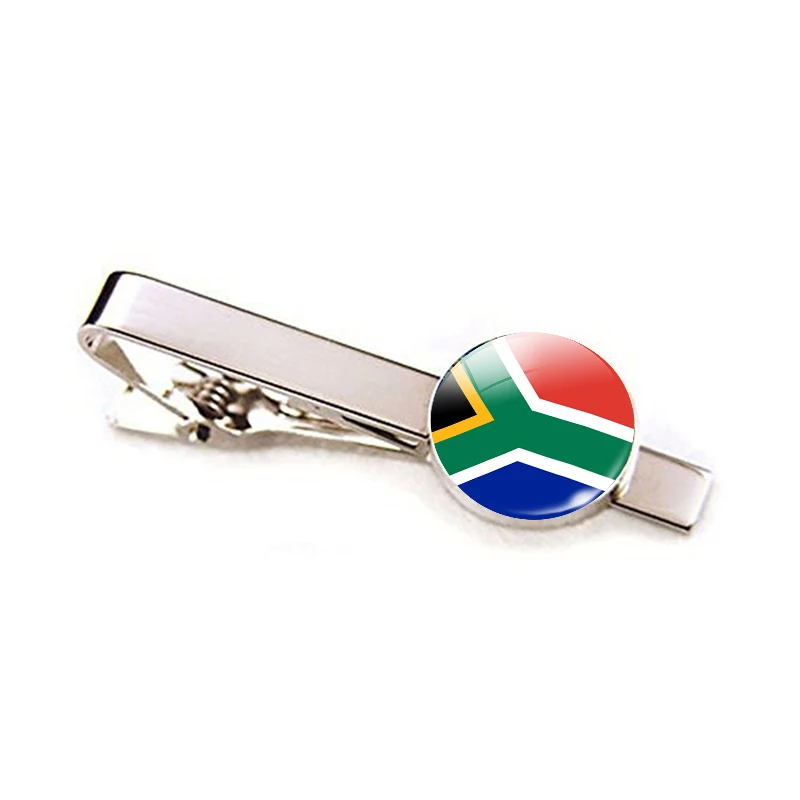 Africa Countries National Flag Tie Clips Men Fashion Silver Metal Tie Bar Clip Egypt Algeria Nigeria South African Flag Pins