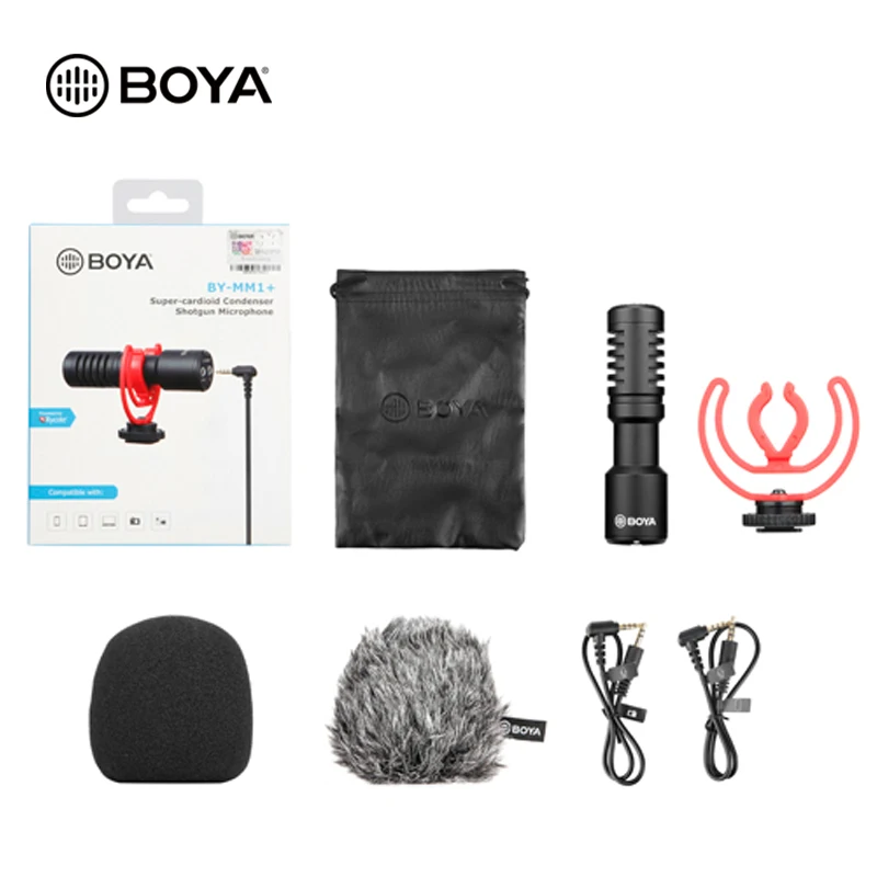 Микрофон Boya BY MM1 + микрофон суперкардиоидный конденсаторный дробовик студийный