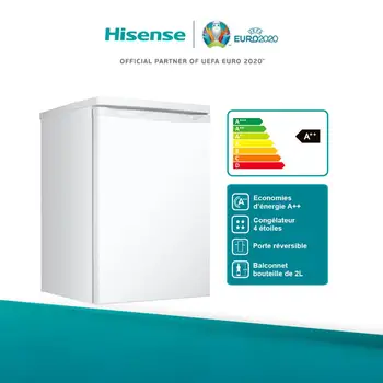 

Hisense RR154D4AW2 small fridge combined 119L Lighting LED interior door reversible 7 modes temperature [Class A ++]