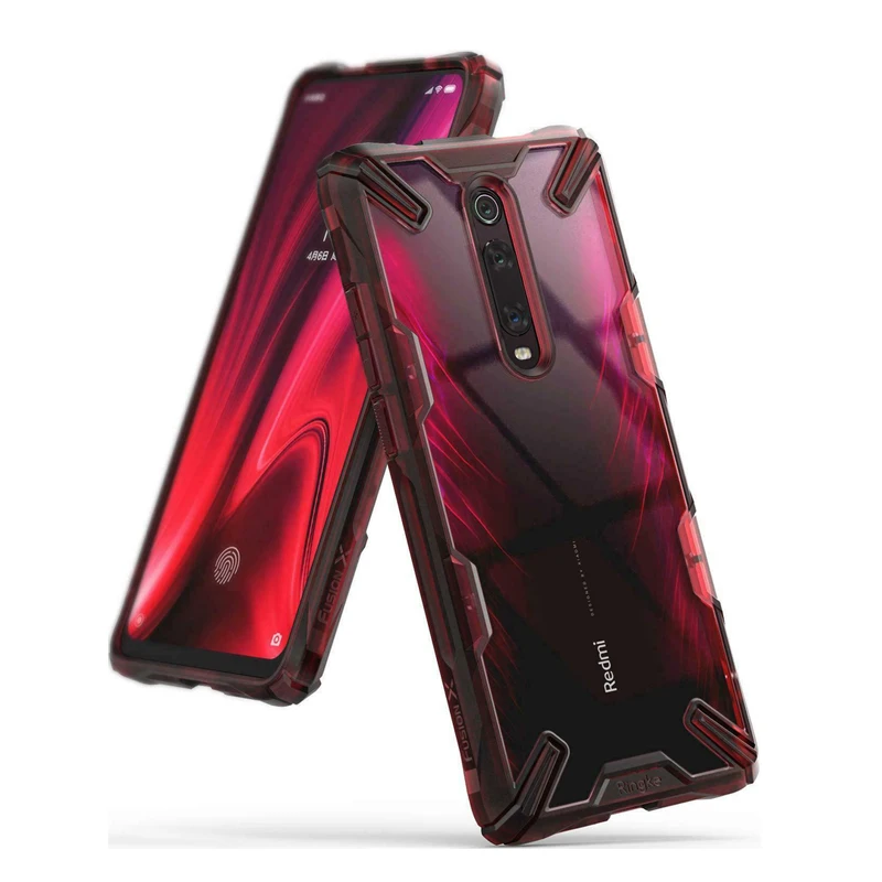 Чехол Ringke Fusion-X для Xiaomi mi 9T(mi 9T Pro), Прозрачная Жесткая задняя крышка из поликарбоната, мягкая ТПУ Рамка для Red mi K20(K20 Pro - Цвет: Red  for Mi 9T(Pro)
