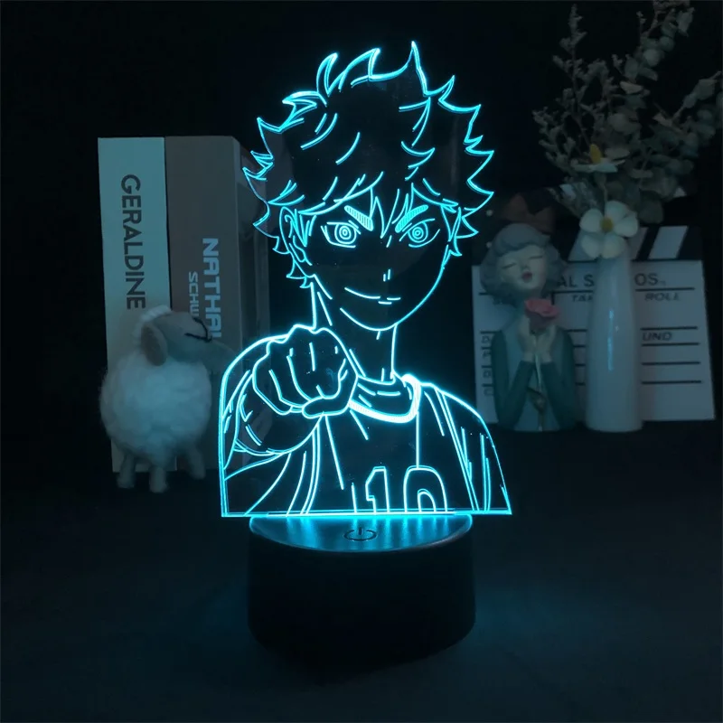 

Haikyuu Shoyo Hinata Anime Manga 3D Night Light for Bedroom Decor Cute Birthday Color Gift LED Lamp Manga Kid Lovely Present