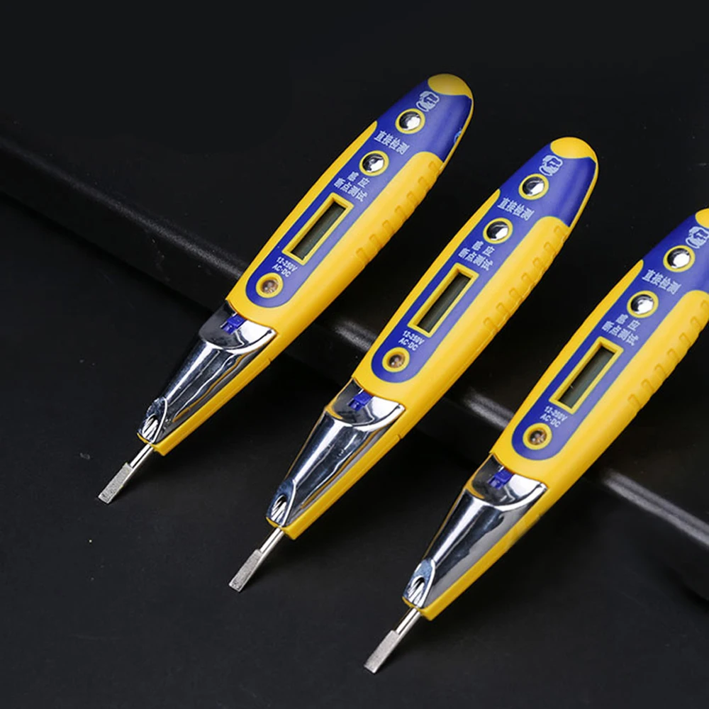 MECHANIC digital display LED induction test pencil 12-250V AC DC breakpoint line detection electrician household electroscope