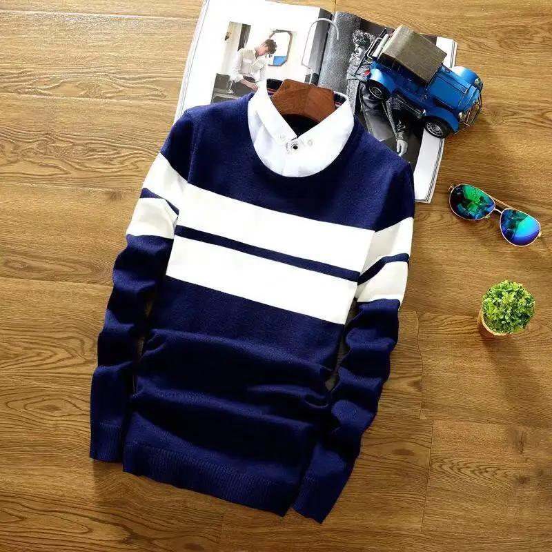 2019 New Fashion Brand Sweater Mens Striped Pullover Slim Fit Pullovers Knitred Wool Autumn Korean Style Casual Men's Clothing 2019 New Fashion Brand Sweater Mens Striped Pullover Slim Fit Pullovers Knitred Wool Autumn Korean Style Casual Men's Clothing