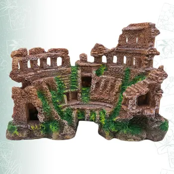 

1pc Ancient Roman Column Ornament Fish Tank Aquarium Resin Landscaping Decoration Resin Relics Craft European Castle Desktop Orn