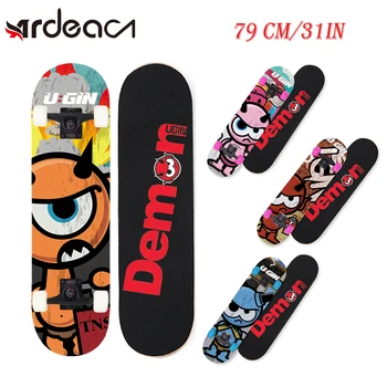 

MS102 Cool Flash Wheel Skateboard 79cm/31in Double rocker 95A Pu WheelFour wheels Chinese Maple Skateboard