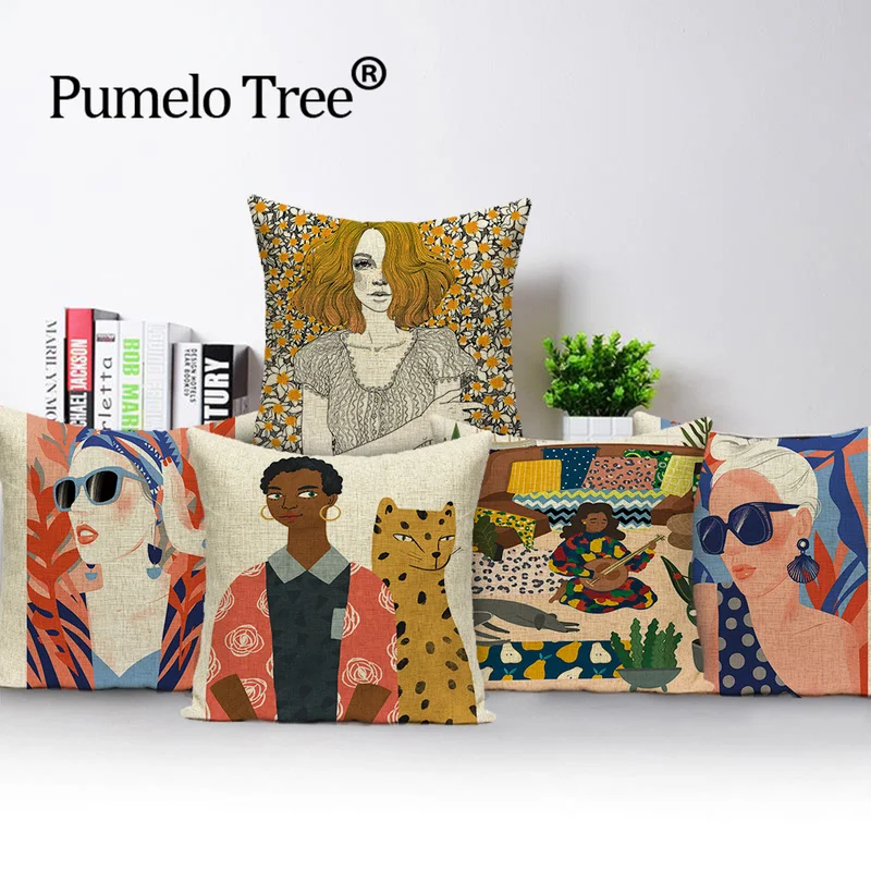 Женский леопардовый чехол для домашних подушек льняные Чехлы осенне-зимний