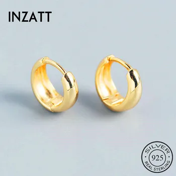 

INZATT INS Hot Real 925 Sterling Silve Minimalist Hoop Earrings For Fashion Women Party Fine Jewelry Classic Accessories Gift