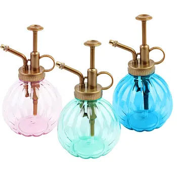 

Flower water spray bottle retro pumpkin style decorative glass plant sprayer sprinkler with pump suitable for glass container