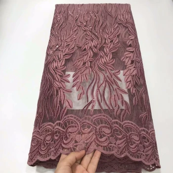 

5 Yards African Lace Fabric Embroidered Nigerian Laces Fabric Bridal High Quality French Tulle Lace Fabric For Women Dress