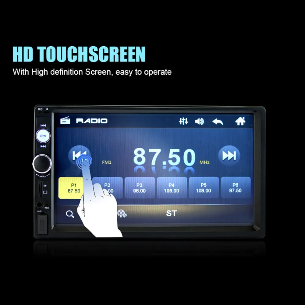 " двойной 2DIN автомобильный MP5 MP3-плеер Bluetooth Сенсорный экран стерео радио HD+ камера