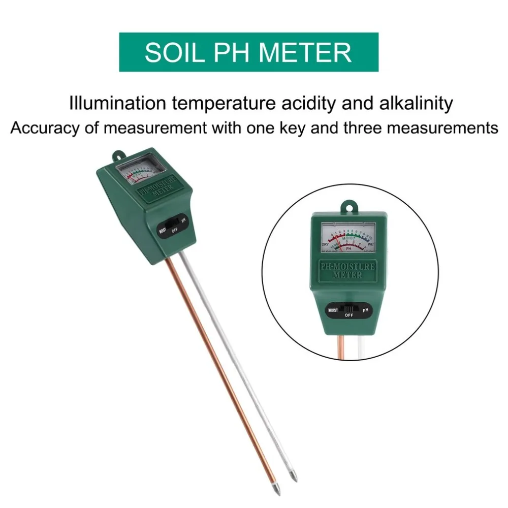 2 в 1 грунтовый гигрометр с двойным зондом тестер почвы садовая влага Почва PH светильник измеритель интенсивности тестер инструмент