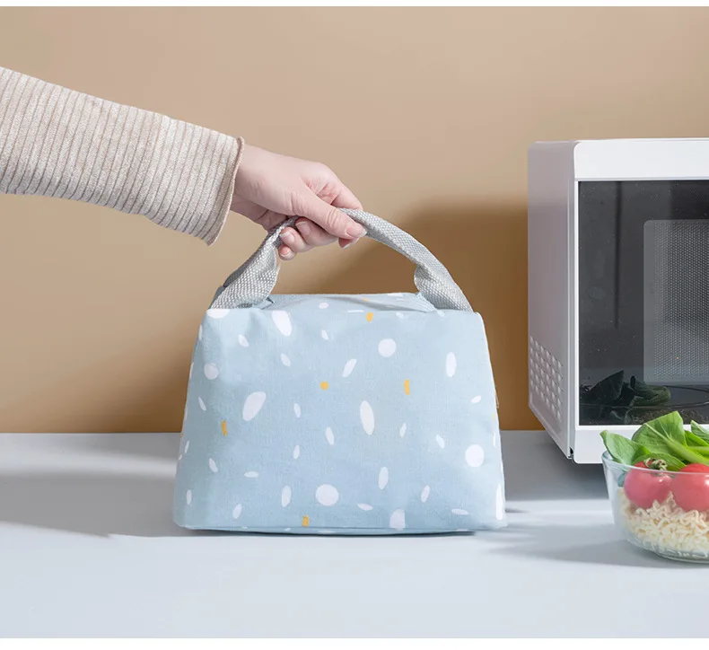Портативная Изолированная Термосумка-холодильник для обеда, сумка-тоут для пикника, сумка для хранения из хлопка и льна, алюминиевая