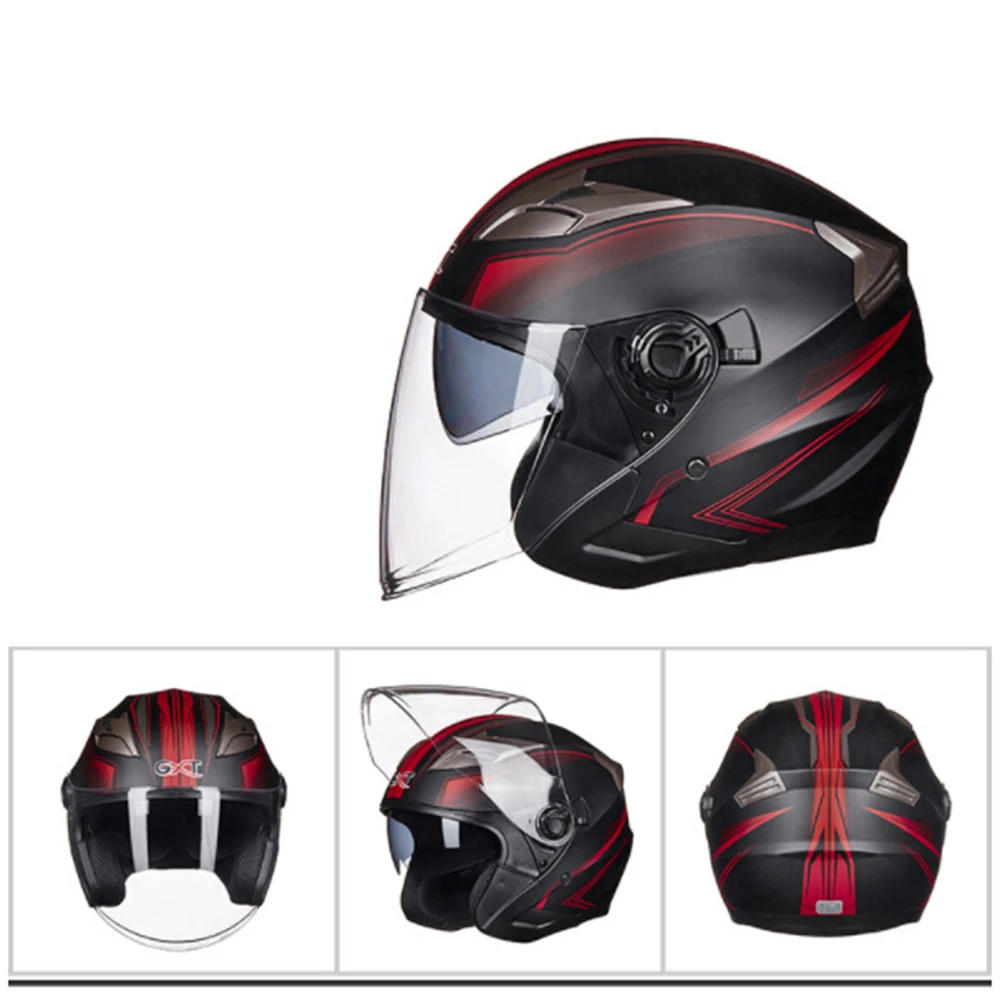 New arrival 1 PCS Motorhelm Half Gezicht ABS Motorhelm Elektrische Veiligheid Dubbele Lens Helm voor Vrouwen/Mannen