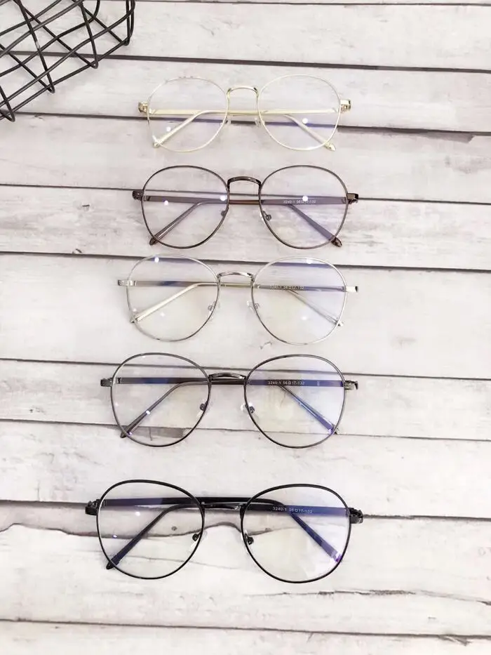 

7056 Retro circular spectacle frames for men and women with flat lens sunglasses