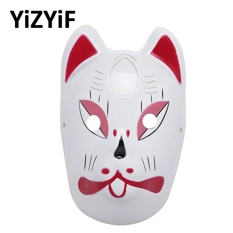 

Halloween Masks Fox Masks Japanese Cartoon Full Face Plastic Cosplay Mask with Elastic Band Japanese Masks Masquerade Costume