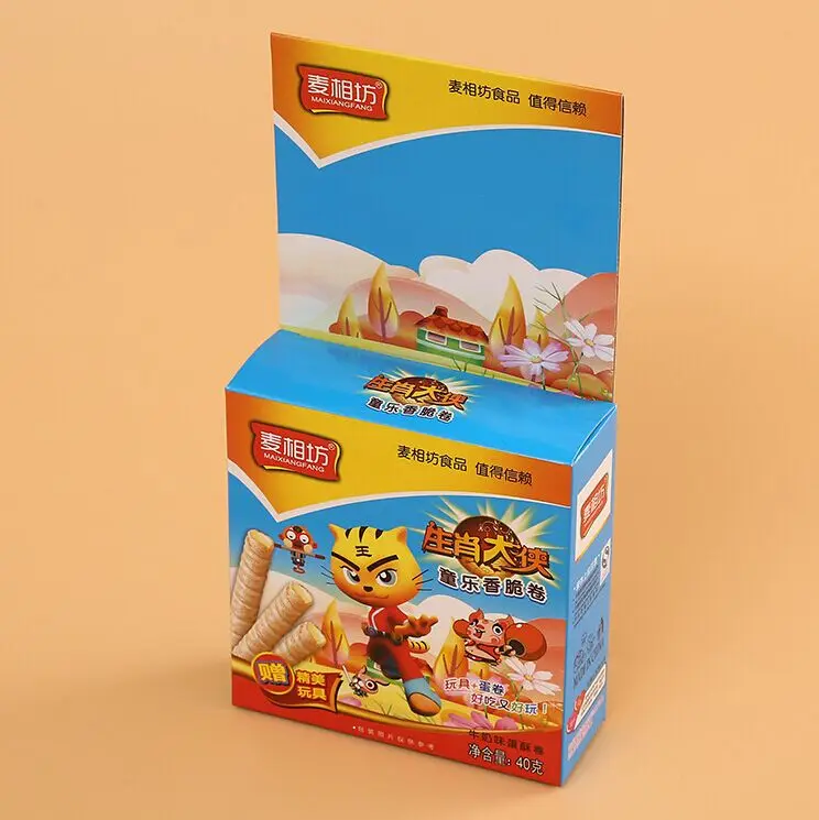 

Wholesale disposable kraft paper fast food packing boxes with pattern,custom popcorn paper box ---PX10144