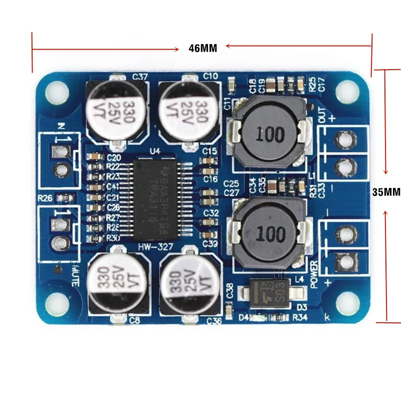 Dc 8-24V цифровая плата усилителя мощности моно 1*60 W цифровая плата усилителя мощности для модификации динамиков