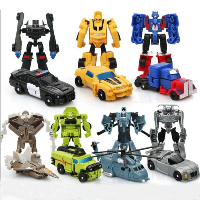 Enfants jouet garçons Transformation Mini Robot voiture assemblage blocs de construction avion robot manuel petite déformation poche bébé jouets