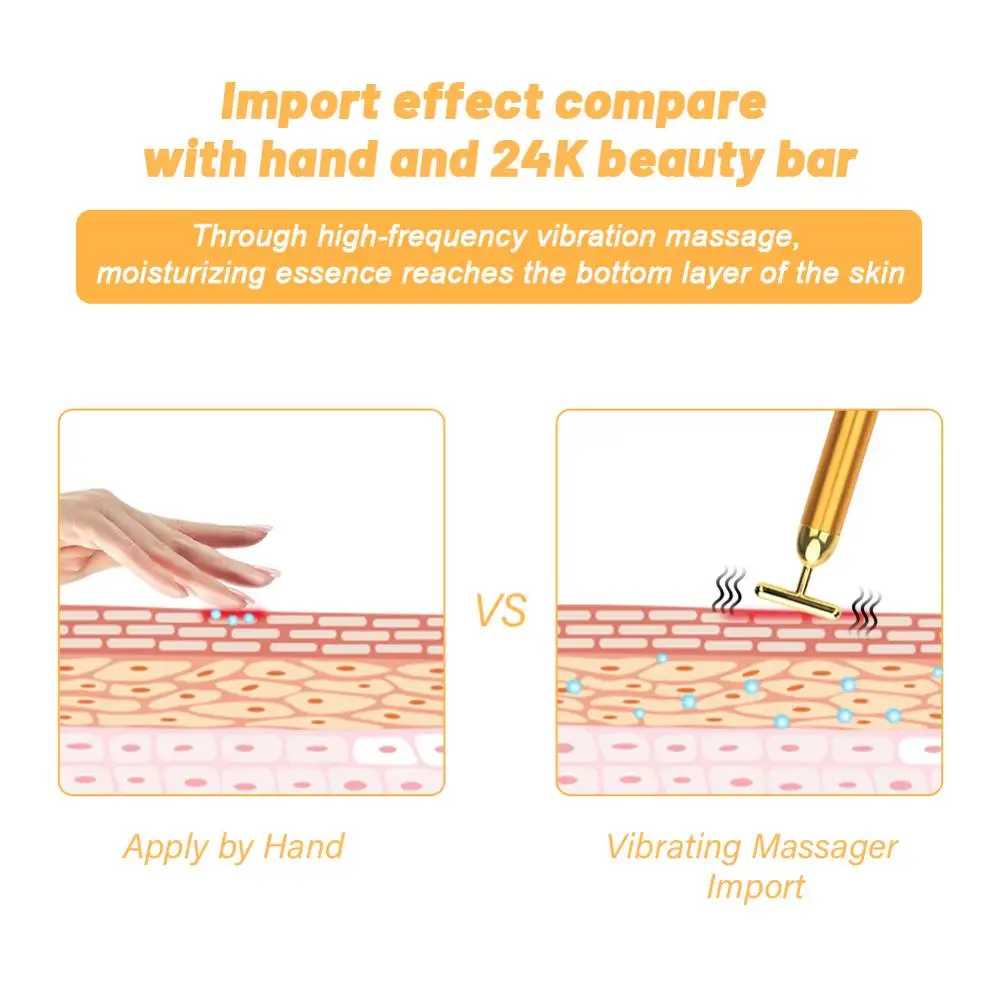 3-in-1 24k Energy Beauty Bar: Golden Pulse Vibrating Facial Roller Massager for Face Lifting and Skin Care with Gemstone Roller Ball image 3