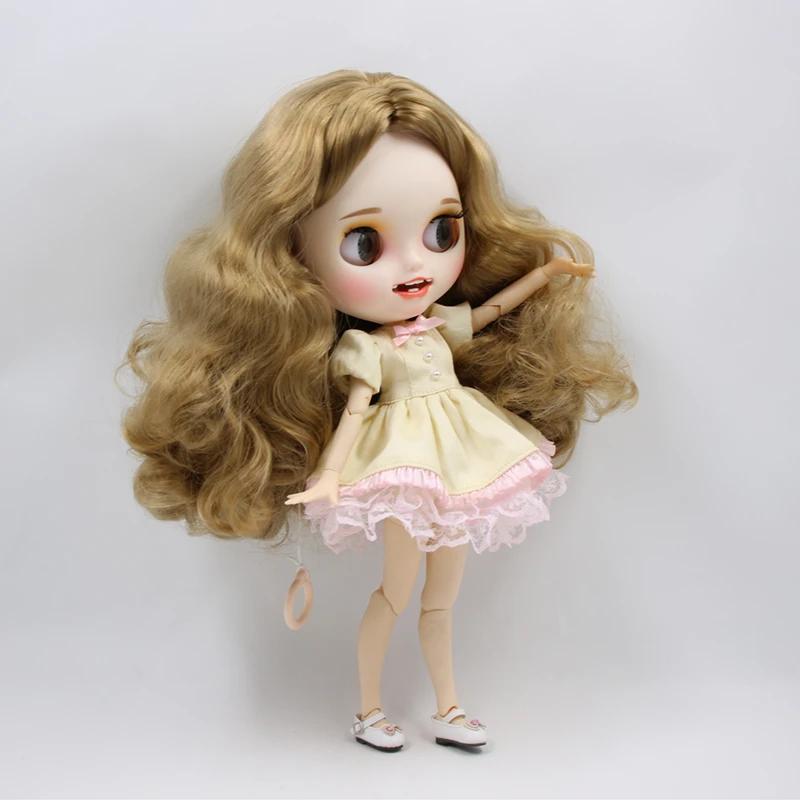 Ледяная фабрика 230BL9400 blyth кукла 1/6 bjd белая кожа 19 суставов тела длинные золотые вьющиеся волосы и улыбающееся Макияж Лицо 30 см девушка