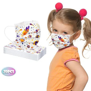 

In Stock 50pc Children Kids Disposable Face Masks Cartoon Printed Industrial 3ply Ear Loop Anti-Dust Pollution Mask mascarillas