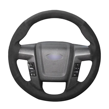 

Hand-stitched DIY Black Suede Car Steering Wheel Cover for Ford F-150 (RAPTOR) 2009 2010 2011 2012 2013 2014-2015