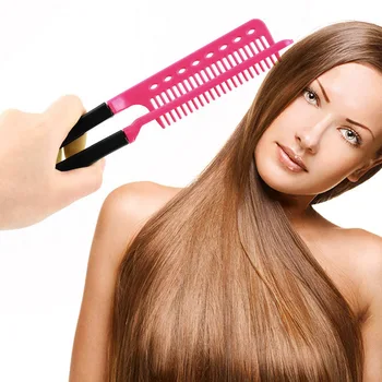 

DIY Salon Folding Hairdressing Hair Straightening V Type Comb Clip Tools MPwell