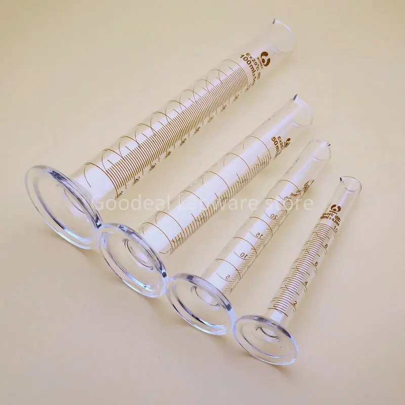 4pcs/set(10ml, 25ml, 50ml, 100ml) Laboratory Graduated Thicken Glass Measuring Cylinder Percision Measuring Tools for School