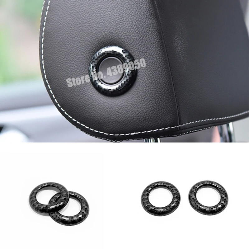 

For Volkswagen Touareg 2019 2020 ABS Matte and Carbon fibre Car Seat Neck Pillow Button Cover Trim sticker car styling 2pcs