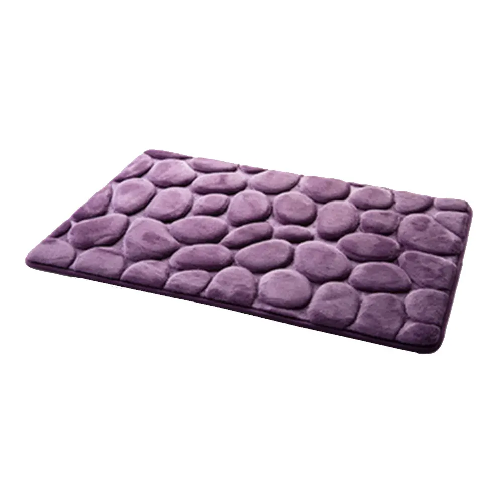 Purple 40x60 см 3D каменный нескользящий ковер для душа галька фланелевый коврик для ванной комнаты - Цвет: Purple